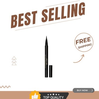 High-Performance Waterproof Eye Liner - Fine Brush Tip, Jet Black & Smudge-Proof