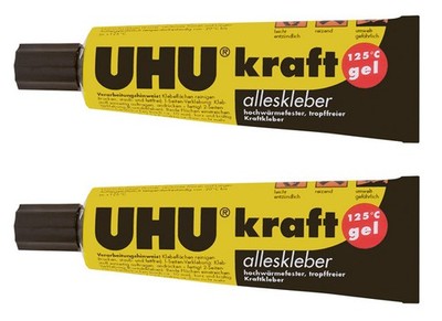 2x UHU KONTAKT Kraftkleber Tube Gel 120g