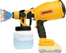Cordless Paint Sprayer Compatible with DEWALT 20V Battery, Brushless Motor HVLP 
