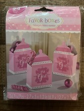 Amscan  It  s a Girl   Favor Boxes   Baby Shower Gift Set 24 ct NEW Sealed