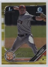 2019 Bowman Chrome Prospects Yellow Refractor 47/75 Logan Webb #BCP-79 08i4