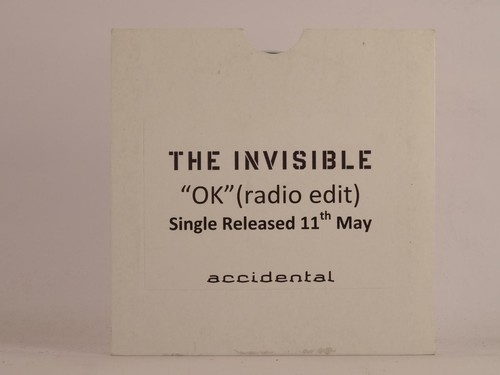 THE INVISIBLE OK (RADIO EDIT) (E40) 1 Track Promo CD Single auch Card Sleeve RUN