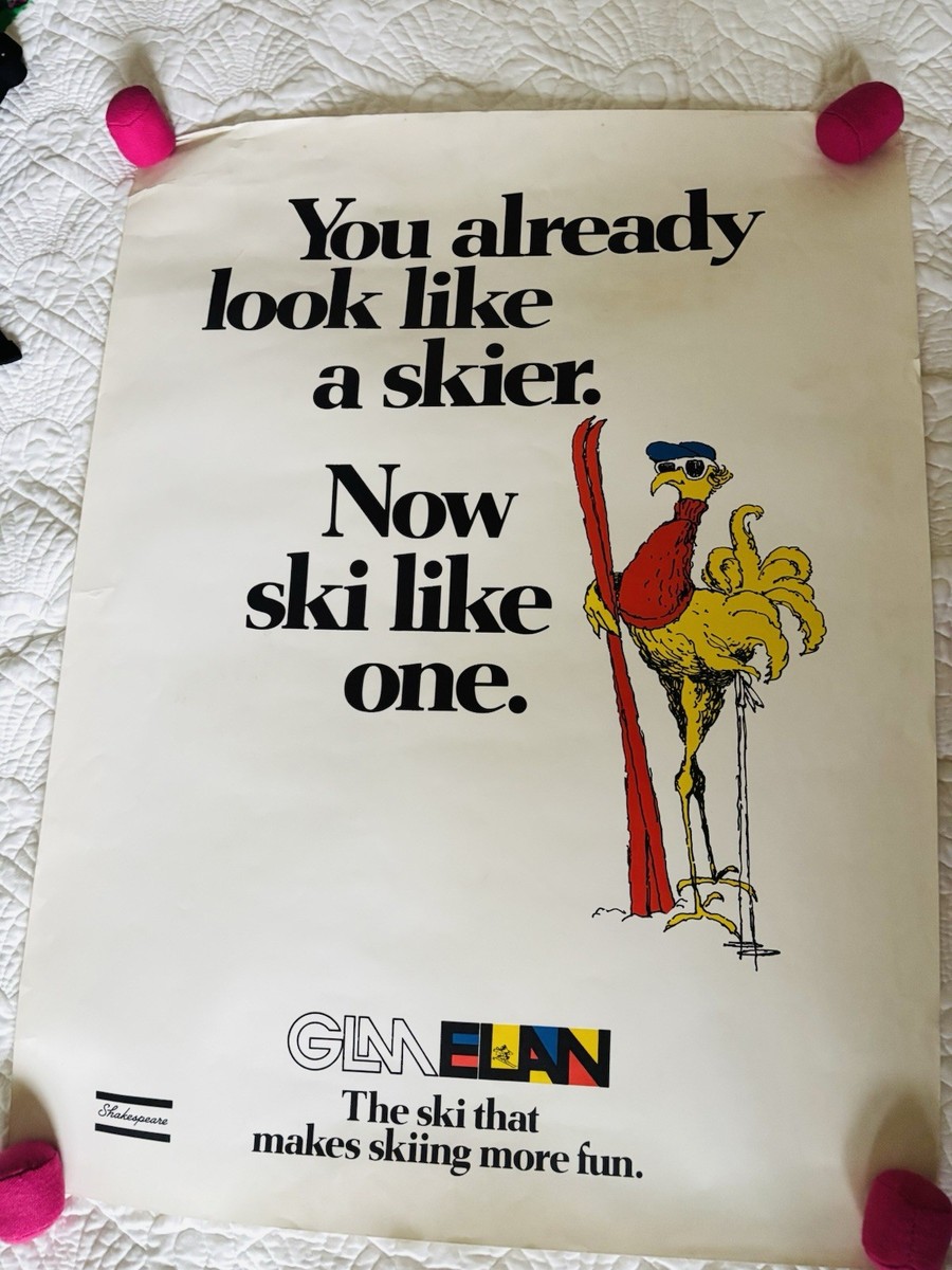 1970s Elan Ski Poster Rare Vintage Ephemera sports Original Poster