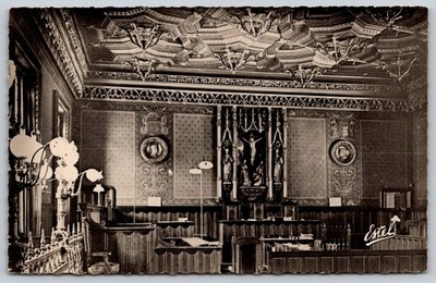 Rouen France Palais de Justice Council Chamber Vintage Estel Postcard D225