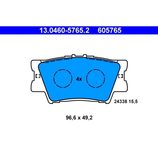 Bremsbelagsatz Scheibenbremse ATE 13.0460-5765.2 FüR Lexus ES-image