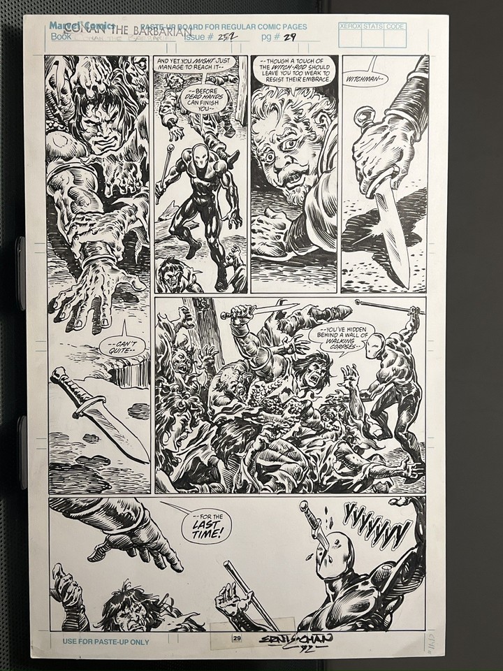 Conan the barbarian Comics #252 Original art by Ernie Chan marvel Comics pg 29 Comic Art