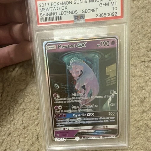 Pokémon Mewtwo GX Secret Rare 78/73 Shining Legends Holo PSA 10 2017 English