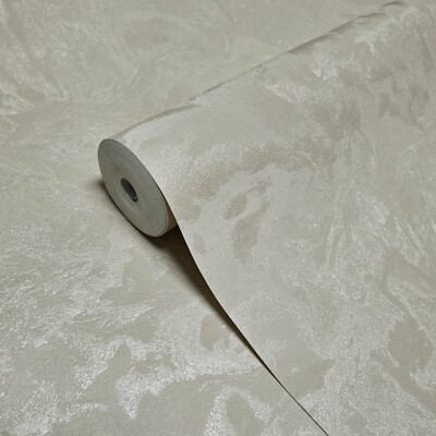 Plain contemporary gray taupe tan cream faux plaster textured modern Wallpaper