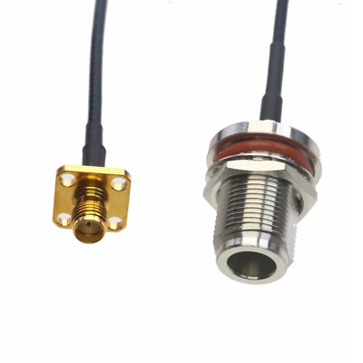 RF Cable SMA female flange panel to N jack nut RG174 6''~10FT antenna Diplexer