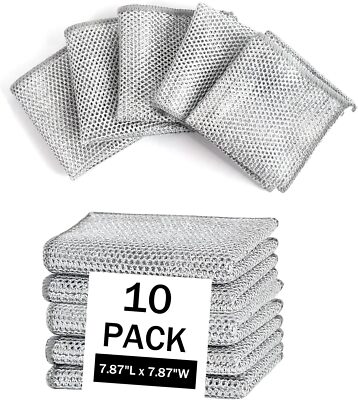 10 Pcs Non Scratch Wire Dishwashing Rag Microfiber Cleaning Cloth Cleaning Tools