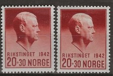 Norway 1942 - Vidkun Quisling, Head of the Government Set of 2 - Mint Hinged 3