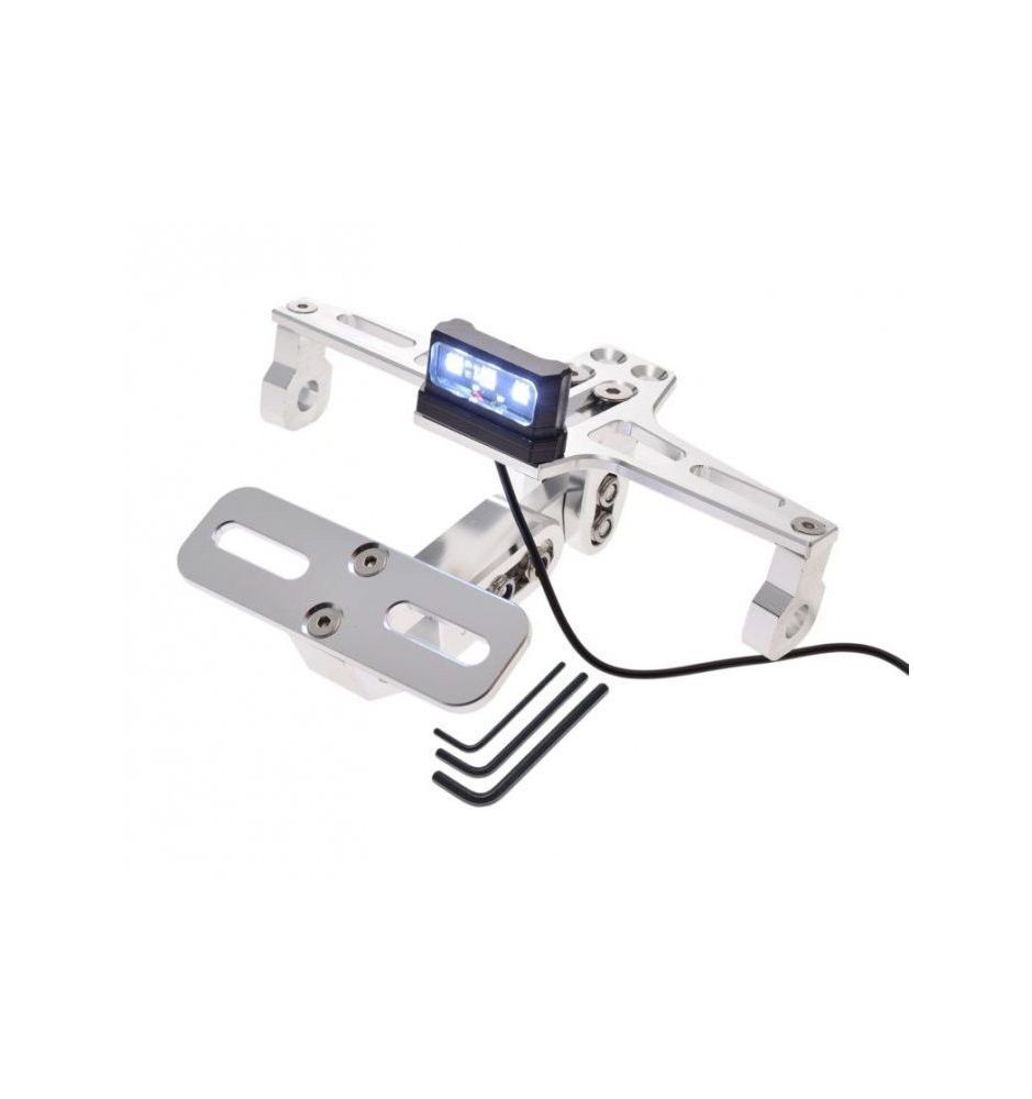 Support de plaque d'immatriculation argent universel auto moto cadre métallique
