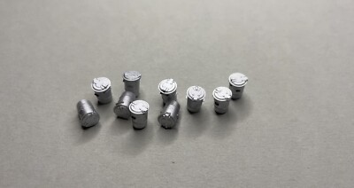 H0 1:87  10STK Mülltonne Alt Metalleimer 50er / 60er Epoche 3 Hohe Details