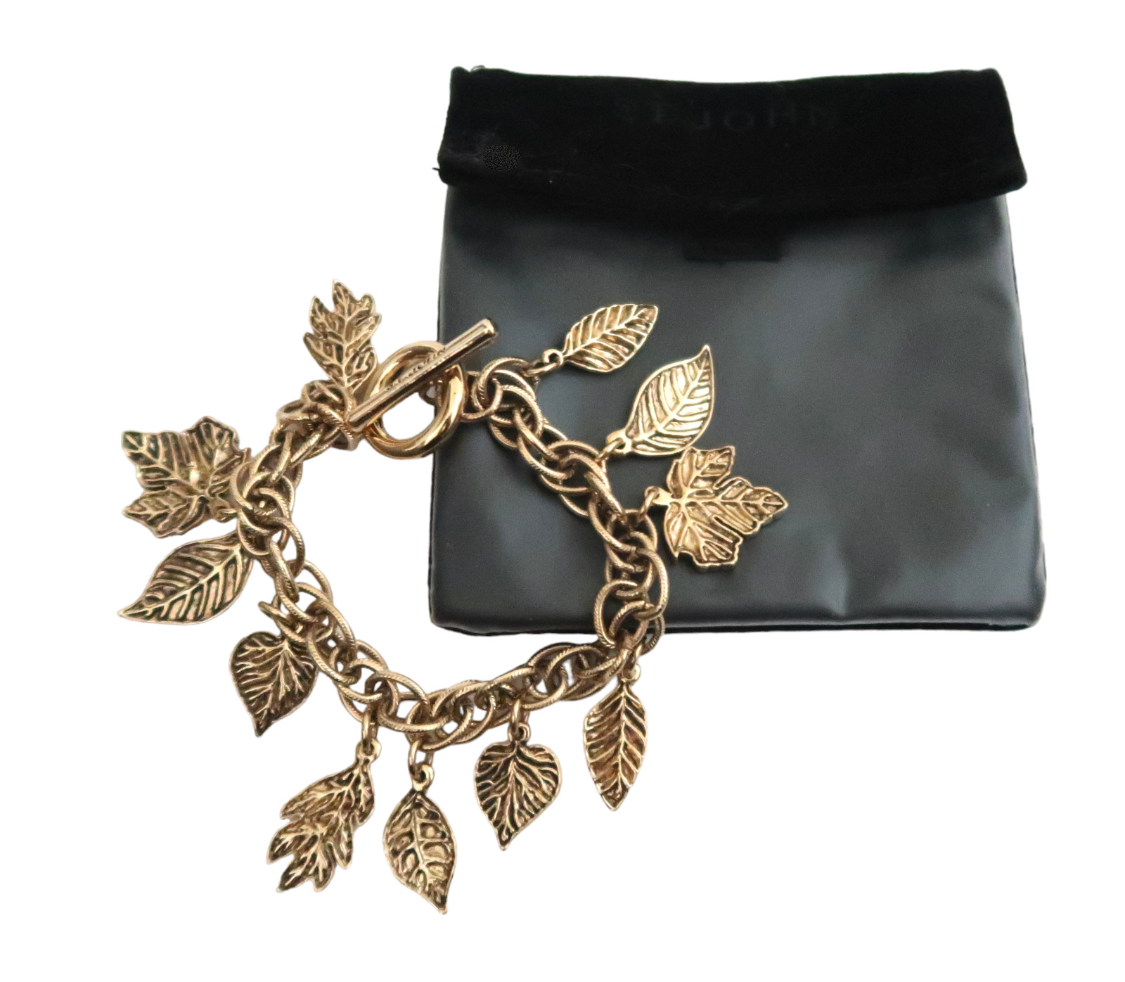 ST JOHN multi leaf charm bracelet toggle closure - image 1