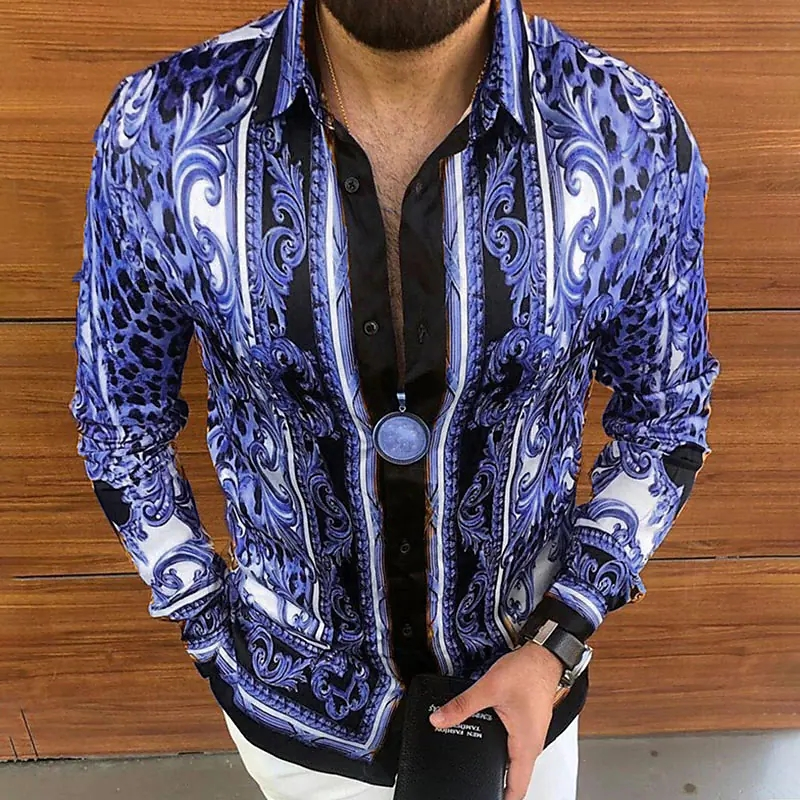 ZZMMPPAA Men’s Casual Printed Long Sleeve Shirt – Lightweight, Quick-Dry Hawaiian Style Button Down For Vacation - View #9