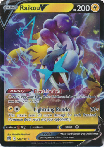 Raikou V - 048/172 Ultra Rare Brilliant Stars NM Pokemon TCG