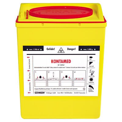 Kontamed Kanülensammler Abwurfbox 225 x 160 x 70 mm 2,1 l 