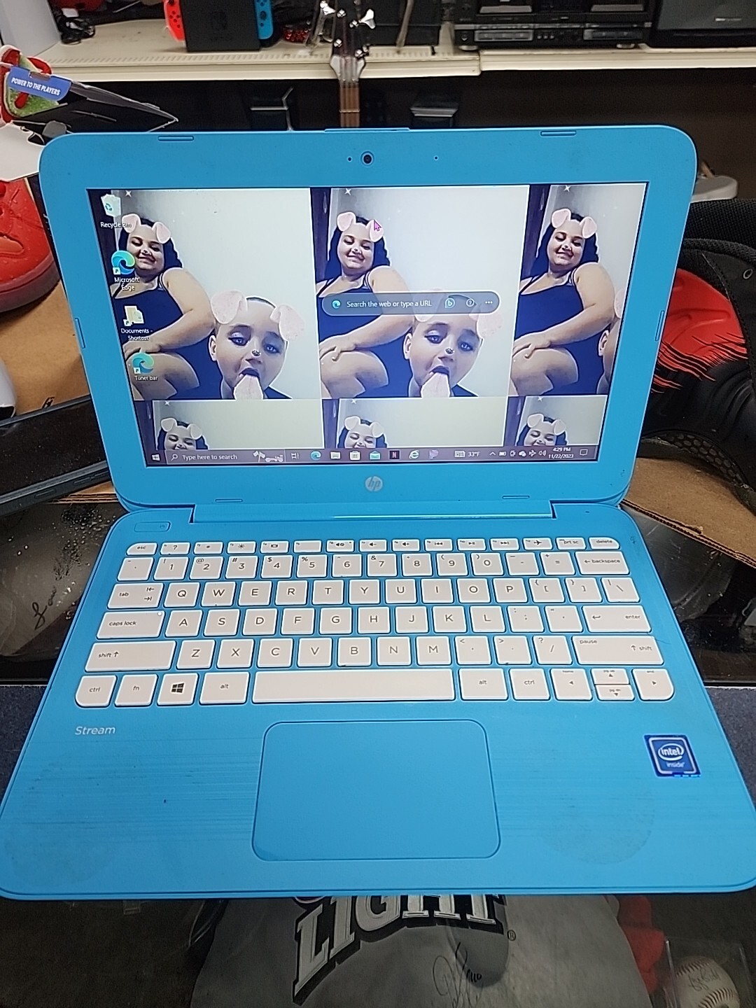 HP Stream Blue Laptop 11-ah011wm Intel(R) Celeron(R) 1.60GHz 4GB RAM 27.8 GB