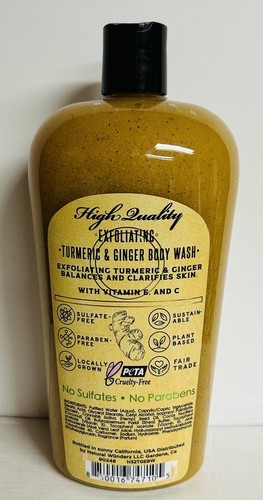 Herbist ~ Kurkuma & Ingwer Peeling Duschgel mit Vitaminen 32 fl. Oz. - Bild 2 von 2
