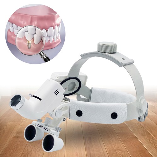 Diadema Dental Lupa Gafas Quirúrgicas 3.5X Lupas Binoculares + Faro LED de 5W - Imagen 9 de 12