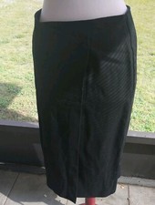 Vintage MICHELE Italy 100 Wool Long Wraparound Skirt Black Sz 10/11