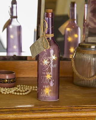 Starlight Leuchtflasche LED - Love You To The Stars & Back lila Geschenk Paare