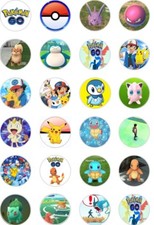 24 x PRECUT POKEMON GO/ASH/PIKACHU/POKEBALL RICE/WAFER PAPER CUP CAKE TOPPERS