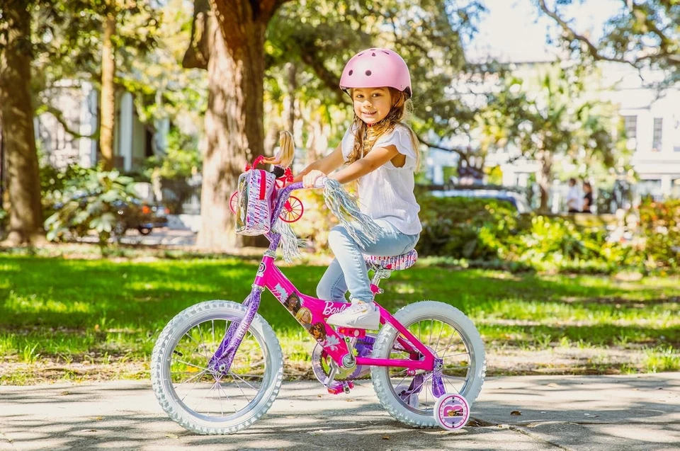 Bicicleta BMX Barbie 16 pulgadas - Asiento ajustable, ideal para niños de 5 a 7 años, rosa Foto 2 de 4