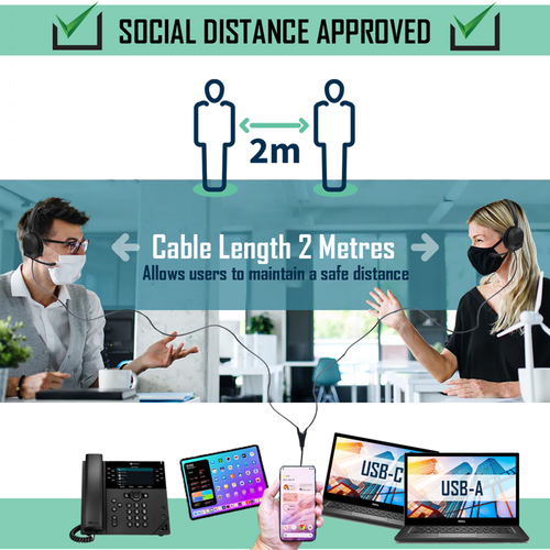 Binaural Training & Supervising TAA Compliant USB-A / USB-C Headset Bundle - Afbeelding 4 van 7