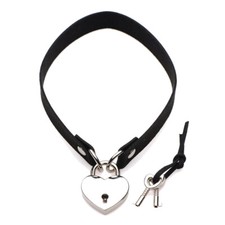 Fashion Metal Bondage Slave Collar Chain Neck Restraint Heart Necklace Choker
