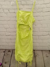Wild Fable Green Spagetti Strap Cut Out Ruched Midi Bodycon Dress Size XL