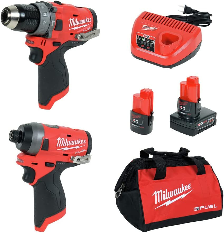 Milwaukee M12 FUEL 12V Drill Driver Combo Kit - 2598-22 for sale 