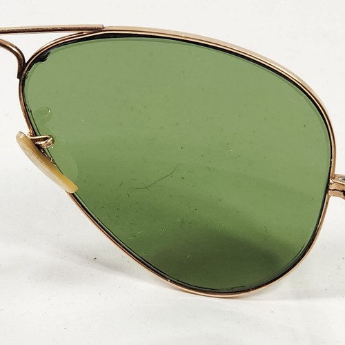 EARLY RARE Authentic 50's 12K GF Bausch Lomb RayBan Sunglasses Outdoorsman Green - Picture 8 of 16