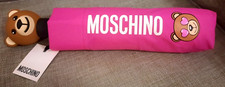 MOSCHINO PINK UMBRELLA WITH LOVEHEART EYES TEDDY DESIGN AND TEDDY HANDLE