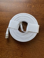 Telephone Extension Cord Phone Flat Line Wire White 10 Feet - NEW