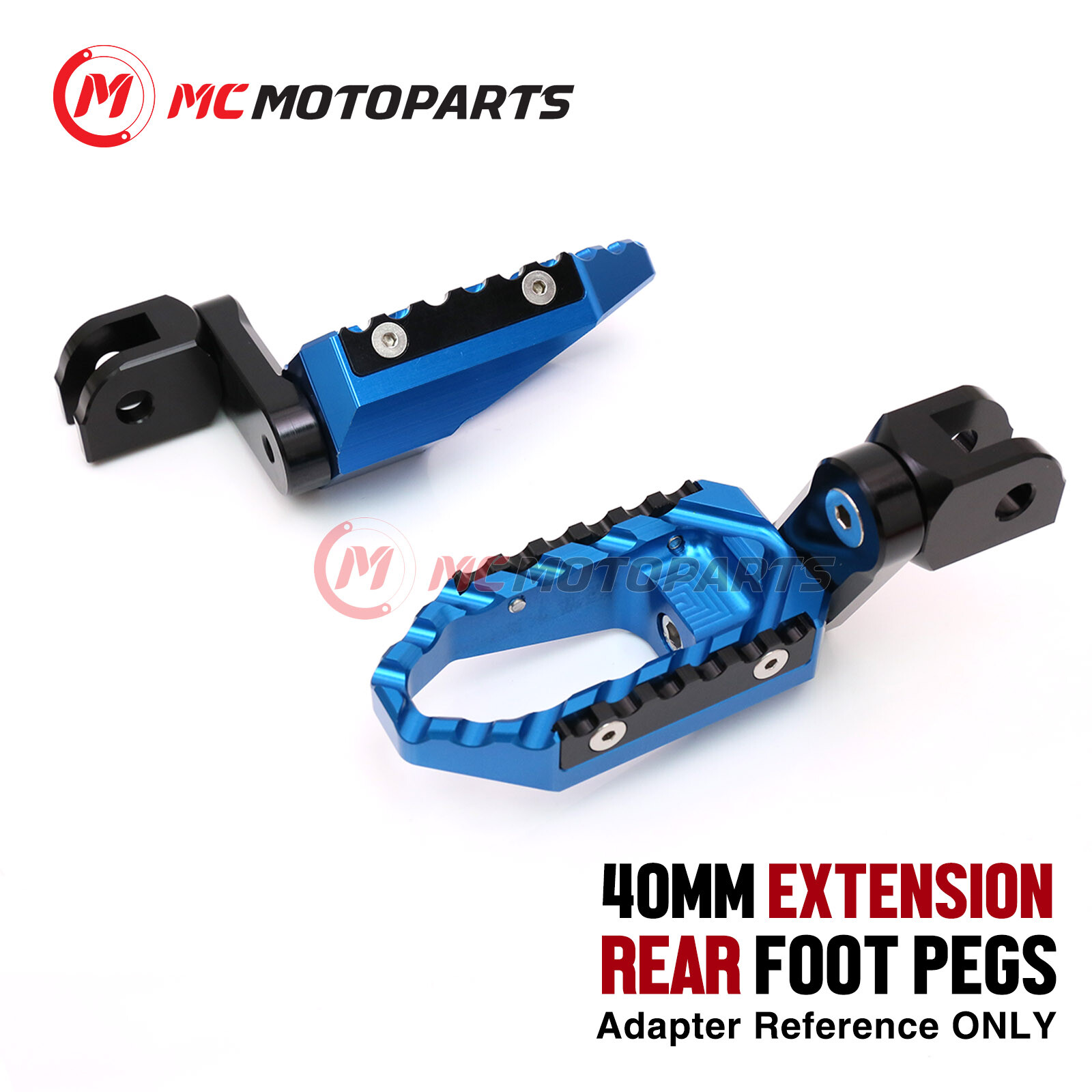 Blue CNC Footpegs Rear TRC 40mm Lower For Honda CRF1100L AFRICA TWIN 20