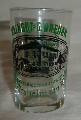 Weingut G. Georg Breuer Winery Sample shot glass Rhein Germany wine Rudesheim Am