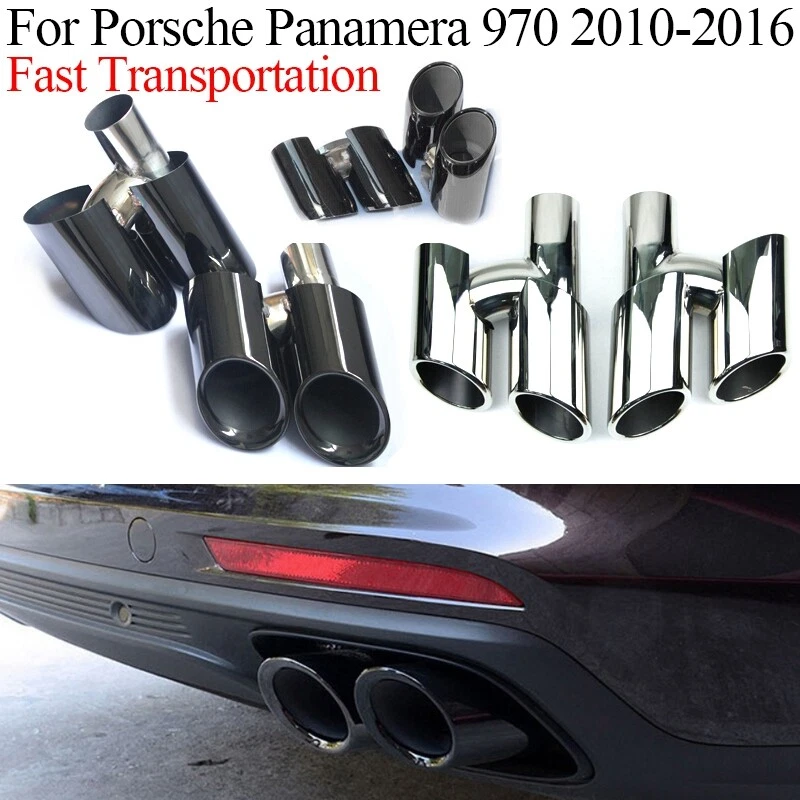 Silenciador de bico tubo traseiro pontas de escape modificadas para Porsche Panamera 2011-2016 - Imagem 3 de 4