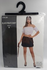 BLACK PIRATE MINI SKIRT HALLOWEEN COSTUME ACCESSORY MEDIUM short steampunk goth