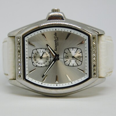 Kenneth Cole Watch KC2344 Two Sub Dials White Leather Band Kenneth Cole Watch KC2344 Two Sub Dials White Leather Band  main image 4