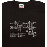 Shirt - Black With Schematic, Size: Xx Large Shirt - Black With Schematic, Size: Xx Large