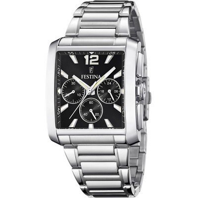 Festina Chronograph F20635-4 Schwarz Edelstahlband 38x37 mm