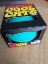 NeeDoh Cool Cats Aqua Teal Squishy Fidget Stress Toy Rare Nee Doh Authentic
