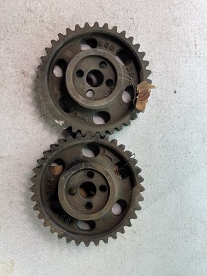 Pair of Vintage 398S Cast Iron Cam Timing Gears Pair  Hot Rod Rat Rod