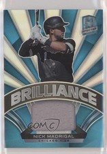 2021 Panini Spectra Brilliance Materials Neon Blue Prizm /50 Nick Madrigal 1b8