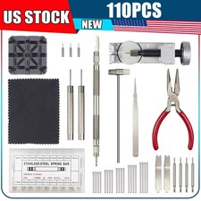110 Watch Repair Tool Kit Adjustable Watch Band Strap Bracelet Link Pin Remover