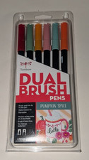 Tombow Dual Brush Pen Art Markers Pumpkin Spice 6 Pack New NIP Crafts Water Base