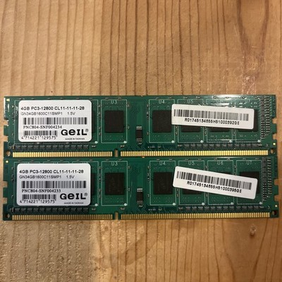 GEIL RAM 8GB (2x 4GB) PC3 12800 CL11-11-11-28 Memory GN34GB1600C11SMP1 1.5V
