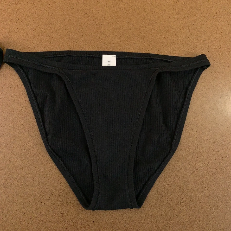 Conjunto de 3 bragas de bikini negras talla mediana Aerie para mujer nuevo con etiquetas Foto 3 de 4