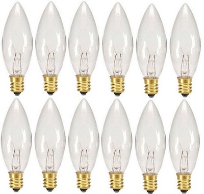 Lot of 12 Bulbs ~ Welcome Candle Lamp  Replacement Candle Bulbs 7 Watt E12 Base